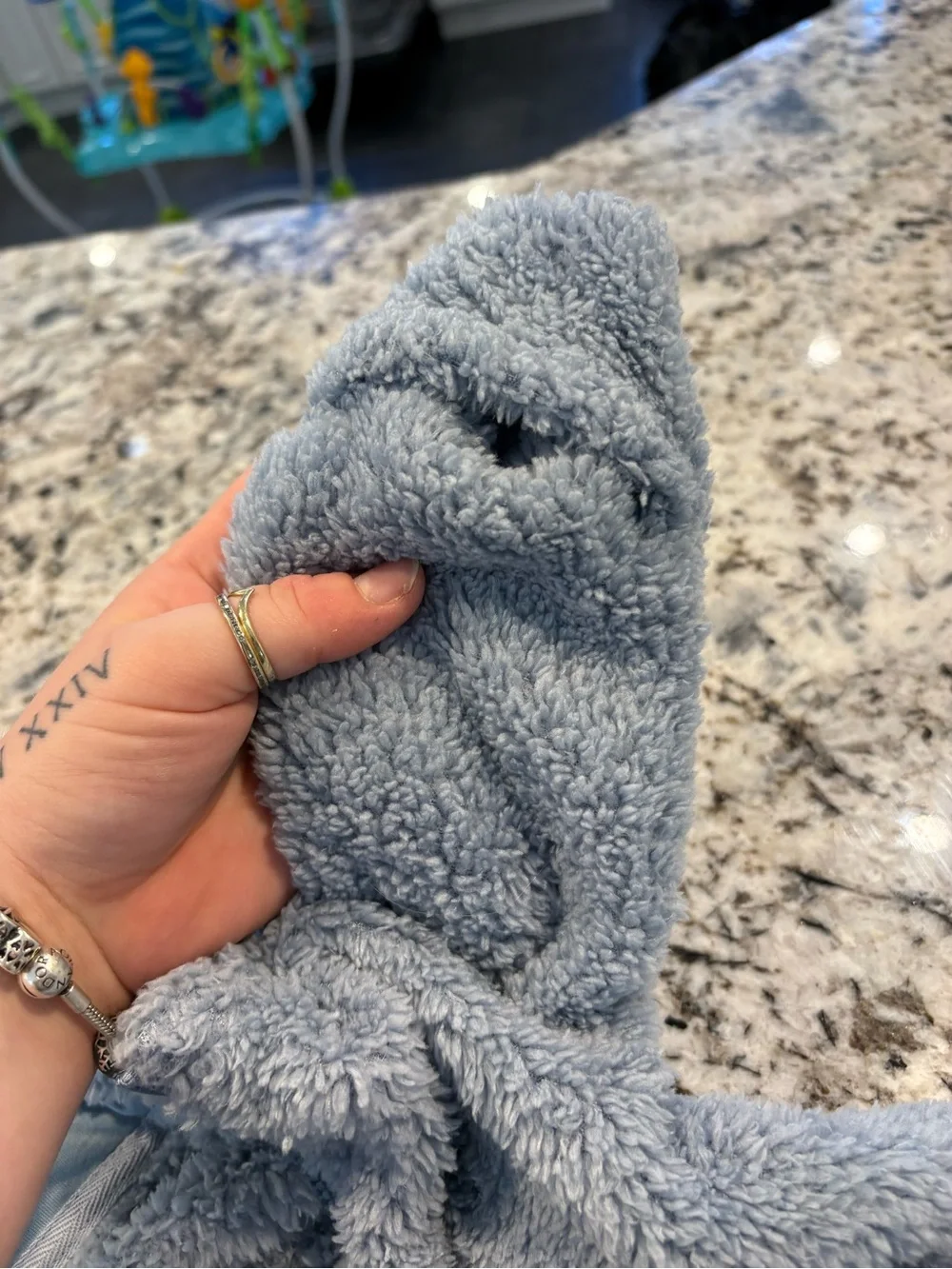 Cozy Plush Hooded Baby outfit in Light Blue